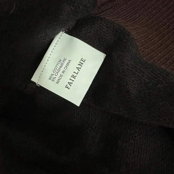 FAIRLANE burgundy Knit Pullover Sweater Mock Neck cotton cashmere Sz L - Picture 6 of 6